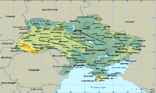 карта Украины